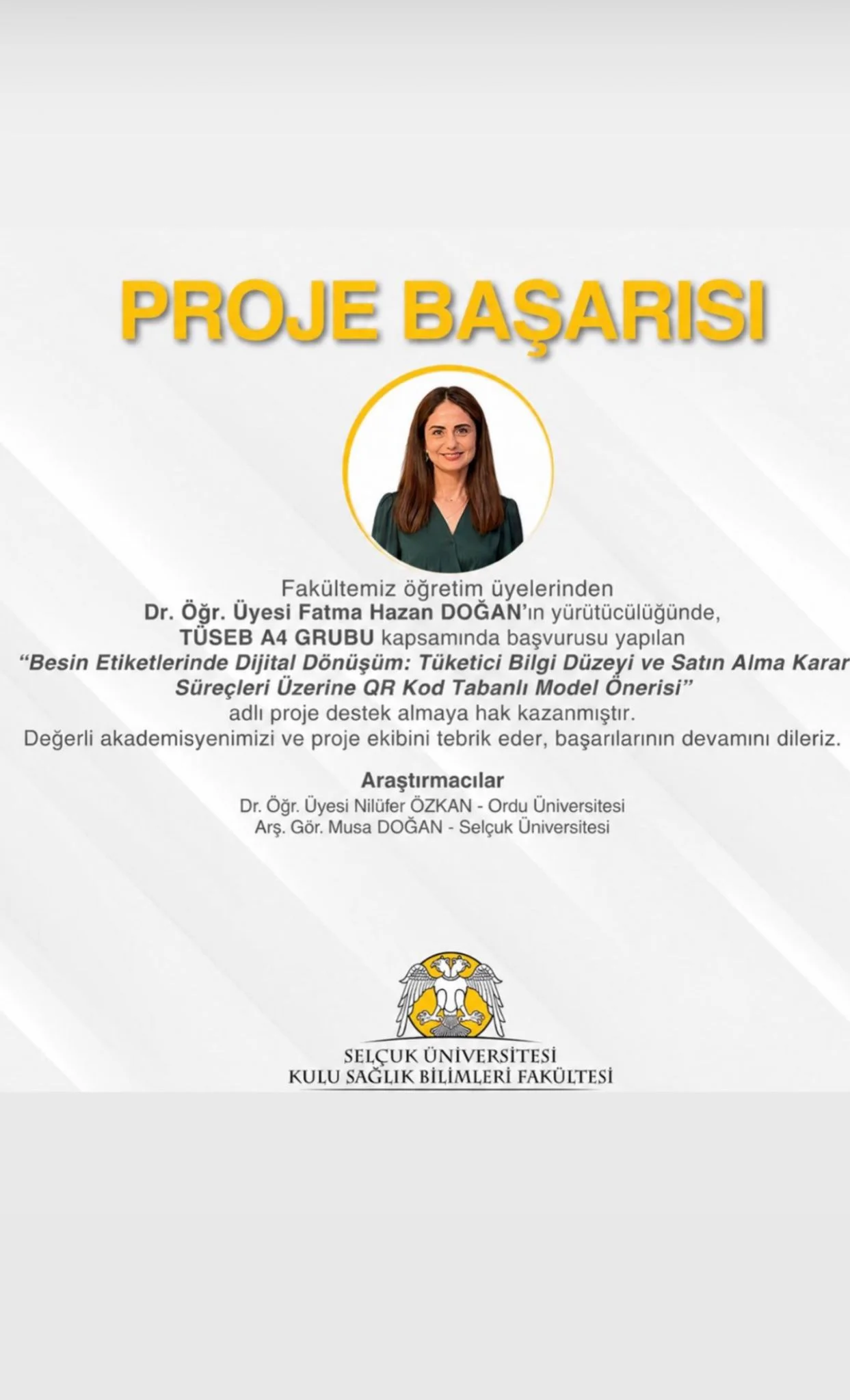 Fakültemizde TÜSEB Başarısı